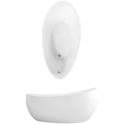Villeroy & Boch Aveo Badewanne UBQ194AVE9PDV01 freistehend, Quaryl, 190x95 cm, weiss, mit Schürze