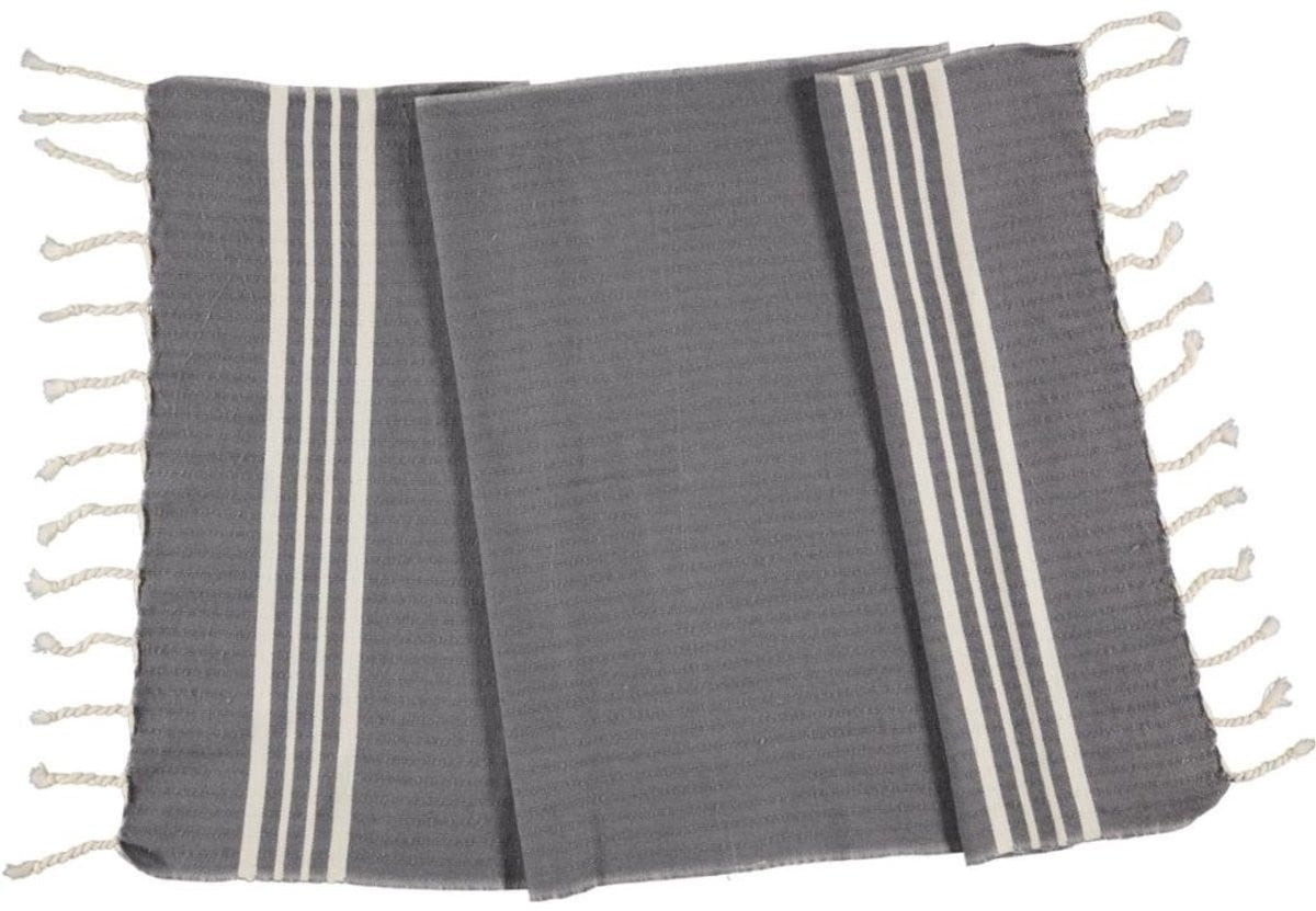 Lalay Kleine Hamamdoek Krem Sultan Dark Grey, 100 x 50 cm