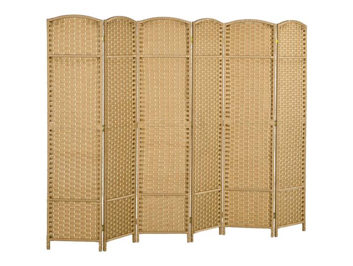 Homcom Paravent 6-teilig 240 x 170 cm Raumteiler Trennwand aus Kiefernholz Natur, Naturfarben, Holzwerkstoff, 1.6x170x1.6 cm, Wohnzimmer, Paravents