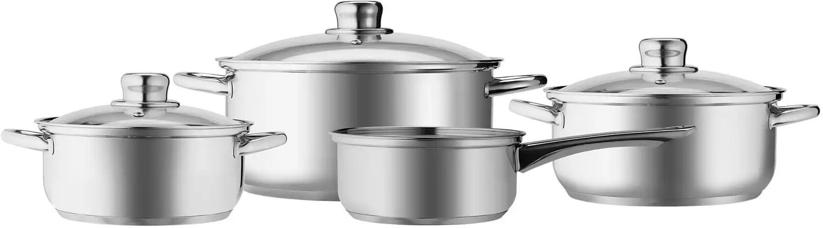 LevelOne Topfset  4-teilig  MARS ¦ silber ¦ Edelstahl