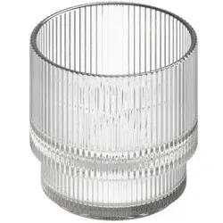 APS Trinkglas THE GRID 6er Set - Glas, Ø 7,5 cm, 175 ml, stapelbar, mikrowellengeeignet