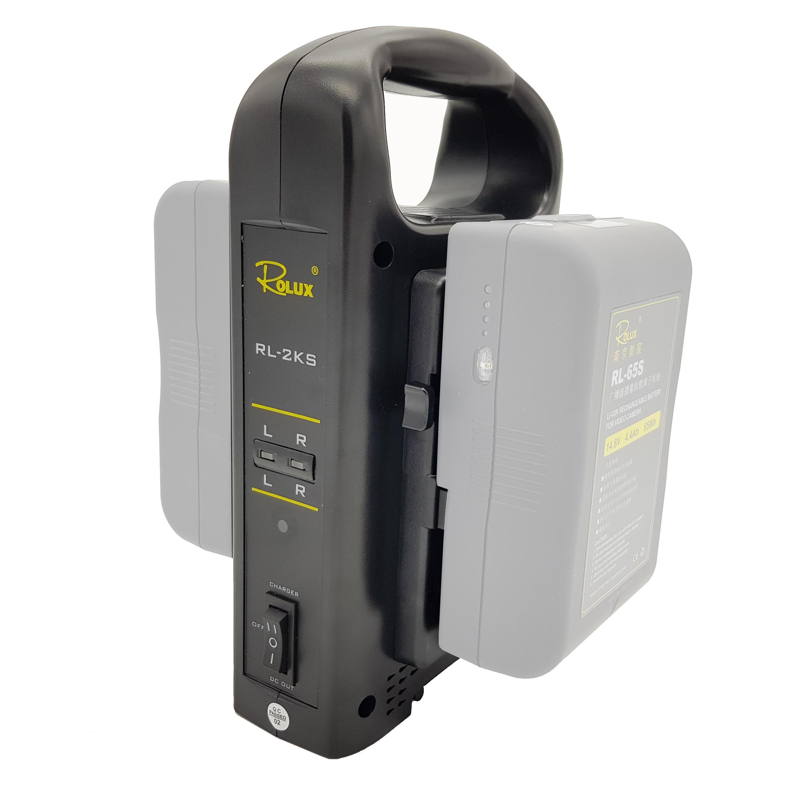 Rolux Doppel-Akkulader RL-2KS für V-Mount Akku (1 Stk., Ladegerät inkl. Akku) (340021)