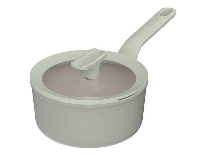 BergHOFF Stielkasserolle Balance, Transparent, Salbeigrün, Metall, 2 l, 13 cm, backofengeeignet, Griffe werden nicht heiß, schadstofffrei gemäß EU-Standards, Kochgeschirr, Töpfe, Kasserollen