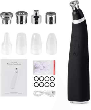 Uplift Curations Professional Diamond Microdermabrasion Machine Facial Exfoliation & Deep Skin Care Device black