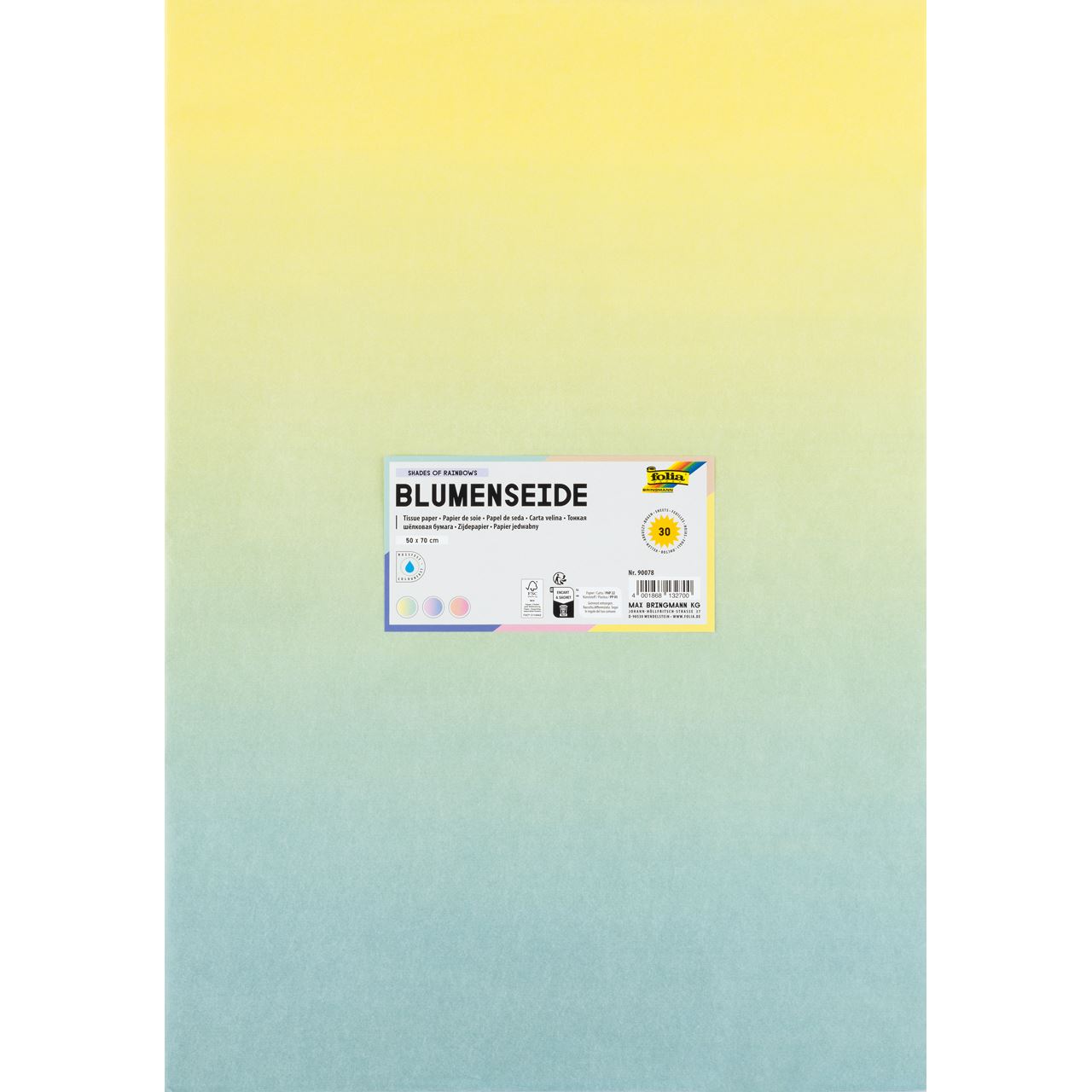 folia Seidenpapier Rainbow mehrfarbig, 50,0 x 70,0 cm