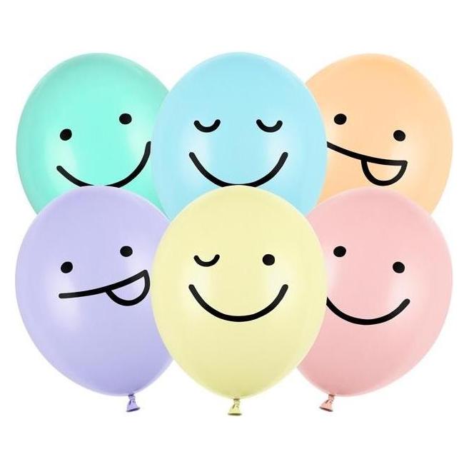 Partydeco Luftballons 30 cm, Gesichter, Mix (1 Pck (50x) (514713)