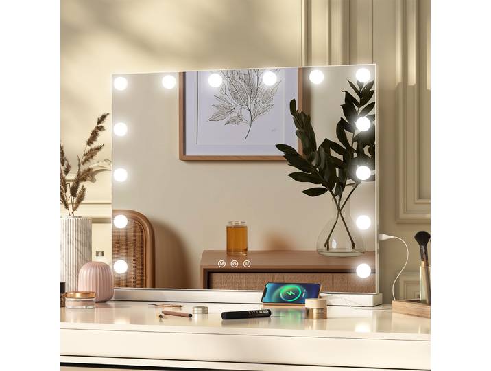 Hollywood Spiegel 40 x 50 cm Schminkspiegel avec LED-Beleuchtung, Touchschalter