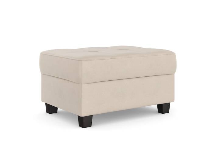 Polsterhocker, Microvelours, Beige, 84×59 cm, Kontrastnaht, Klassisch, Domo Collection