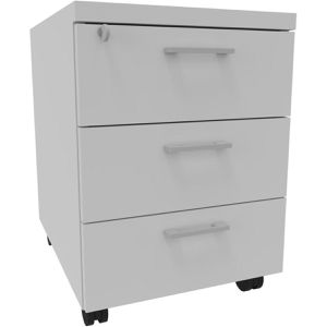 Quadrifoglio Rollcontainer Idea, aus Holz, grau, mit 3 Schubladen, abschließbar