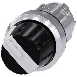 Siemens 3SU1050-2AS60-0AA0 Knebelschalter, 22mm, rund, Metall, hochglanz, weiß, Drehknopf 3SU10502AS600AA0