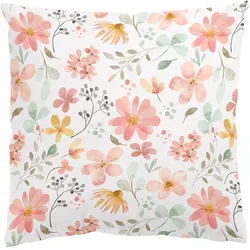 DEKOKISSEN Blumen Muster Pastell Rosa Aquarell 40/40 cm