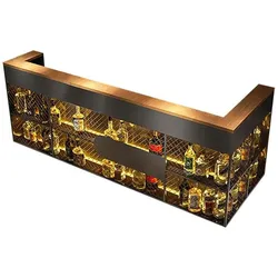 Bartheke, Empfangstheke, Metall-Holz-Bar, Kassenbereich, ideal für Bars, Restaurants und Geschäfte 160×50×100cm 【TWWW 160 ZJ60】