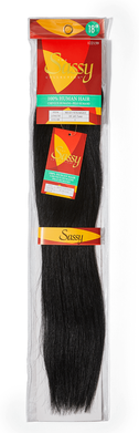 The Sassy Collection Silky Straight Jet Black 18 Inch Human Hair Extension