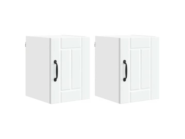 IBUQDDV Wandschrank Lucca 2 STK. Weiß Holzwerkstoff Für Innenküchen, rechteckiges Paneel, minimalistisches Design, robuste Struktur, pflegeleichter Holzwerkstoff