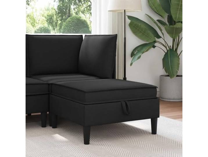 ZQQLVOO Sofa-Hocker mit Stauraum Schwarz Samt Verstecktes Fach, Hochdichter Schaum, Moderne Schlanke Beine, Pflegeleicht