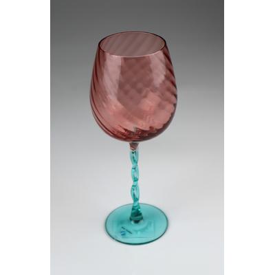 Weinglas AM DESIGN "Handgefertigt", rosa (pink, blau), B:10cm H:24cm, Glas, Trinkgefäße, Weinglas, 3er Set