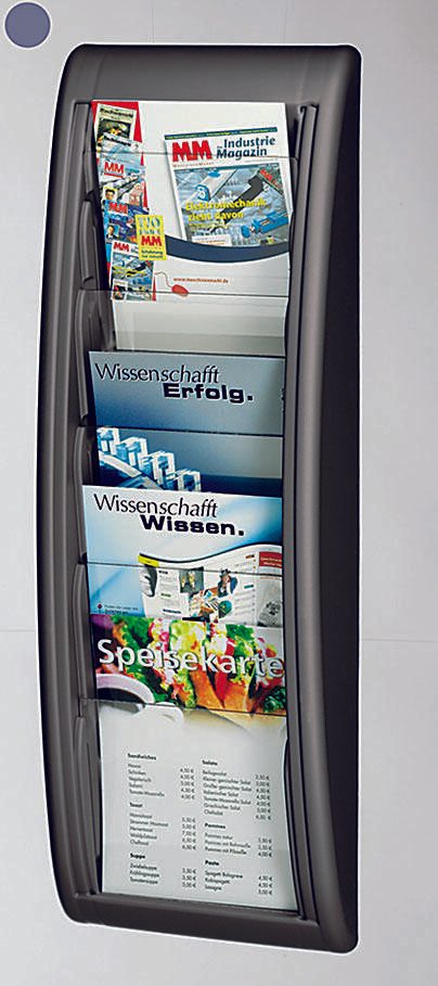 PAPERFLOW Kompakt Wandprospekthalter A5 5-Fach anthrazit 4063.11