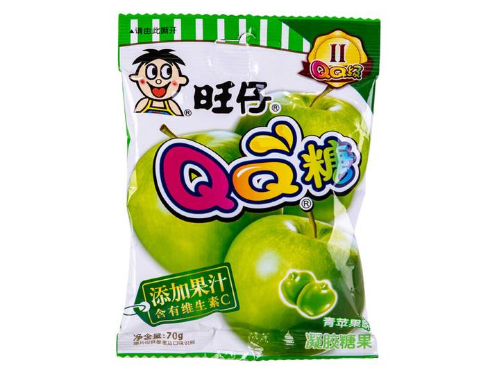 WANT WANT QQ zachte snoepjes met appelsmaak 70 g