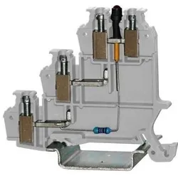 RS PRO 43505TT Reihenklemme Dreistock Grau, 250 V / 24A, mit Käfigklemme, Elektronikzubehör + Gehäuse, Grau