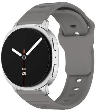 Everyday Crate Samsung Galaxy Watch8 Classic Silicone Watch Band Wave Texture Adjustable Sport Strap gray