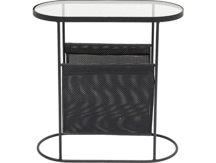Beistelltisch MESH 54 x 54 x 25 cm Stahl/Glas schwarz