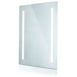 LED Wandspiegel Spiegelleuchte Badezimmerleuchte IP44 Weiß silber Eisen H 70 cm