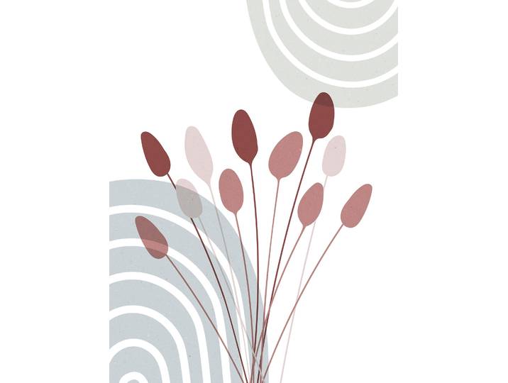 Bild KOMAR Bohemian Cattail , rot (farbe bild(er): pastell), B:30cm H:40cm, Holz, Papier, Bilder, Bild, Wandbild zur Dekoration - ohne Rahmen