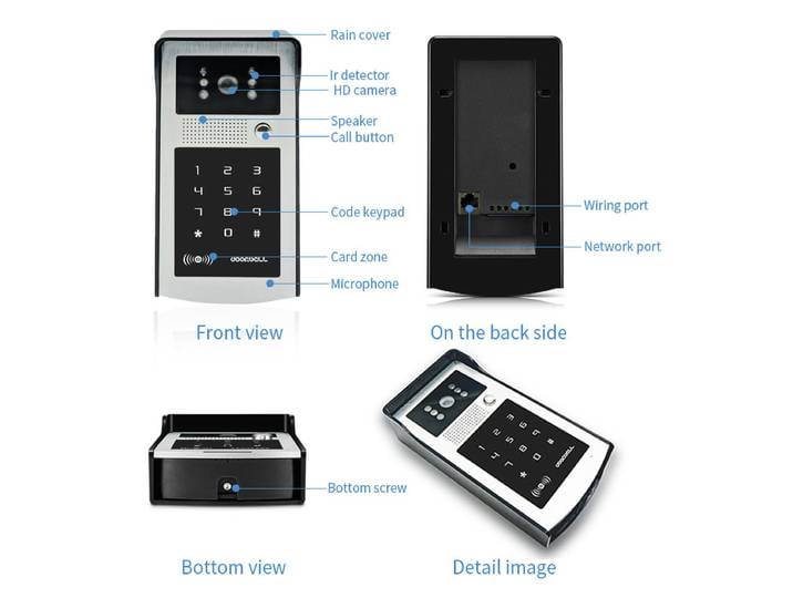 Visiophone avec mot de passe Rifd, wi-fi, application Tuya, TCP/IP, interphone grand Angle, sonnette visuelle, caméra d'entrée, 2mp, 1080P
