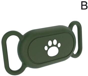 Uplift Essentials Waterproof Silicone Pet Collar Holder For SmartTag2 green Paw