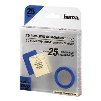 Hama CD/DVD Protective Sleeves, Pack of 25 00033808