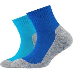 2er Pack camano Pro Tex Function Quarter Sportsocken Kinder 0032 - turquoise 27-30
