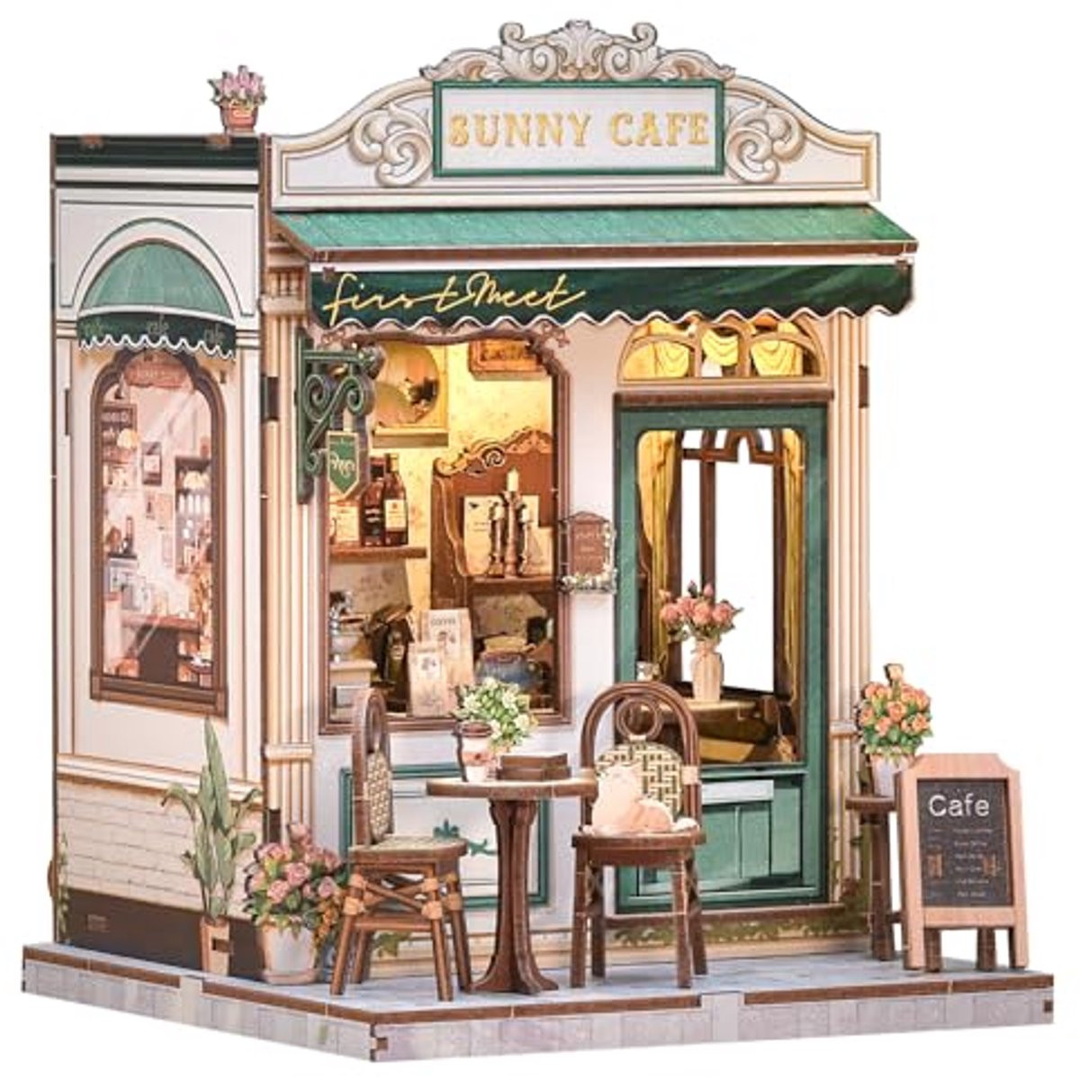 Boek Nook Kit - DIY Miniatuur Poppenhuis met LED-verlichting voor Vintage Interieurdecoratie
