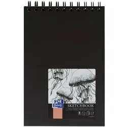 Oxford Sketchbook A5 Spiralbindung - 50 Blatt schwarz