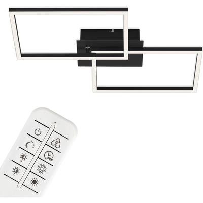 BRILONER LEUCHTEN LED Deckenleuchte "3149015 FRAME", weiß, Leuchten, Deckenlampe, 50x38,8x7,8cm, Schwarz, 30W, Wohnzimmer, Schlafzimmer, LED Deckenleuchte