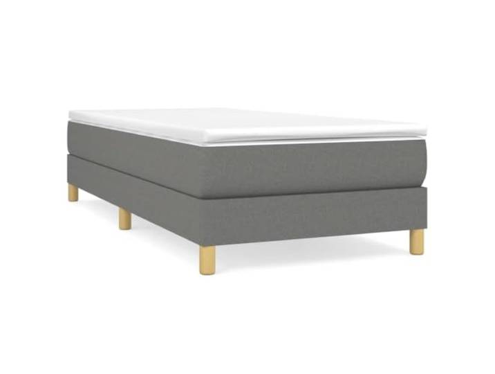 Makastle Boxspringbett mit Matratze Dunkelgrau 80x200 cm Taschenfederkernmatratze