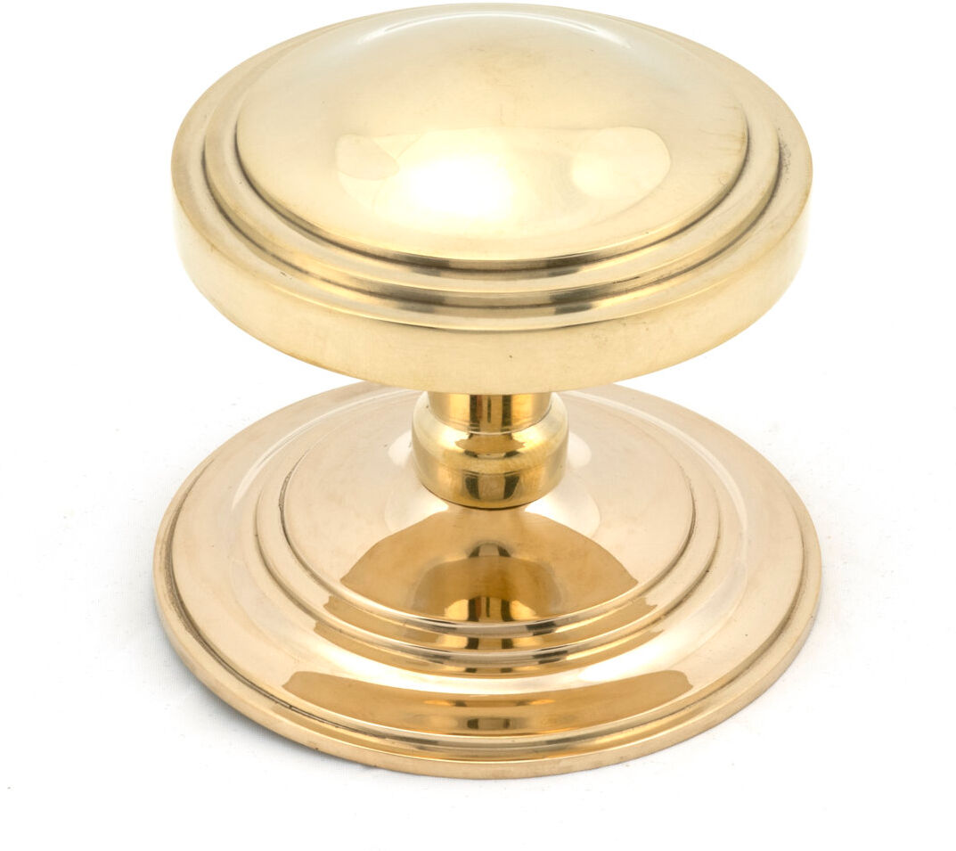 From The Anvil Polished Brass Art Deco Centre Door Knob Polished Brass 9cm H X 9cm W