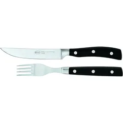 RÖSLE Steakbesteck Set 4-tlg. - silber|schwarz