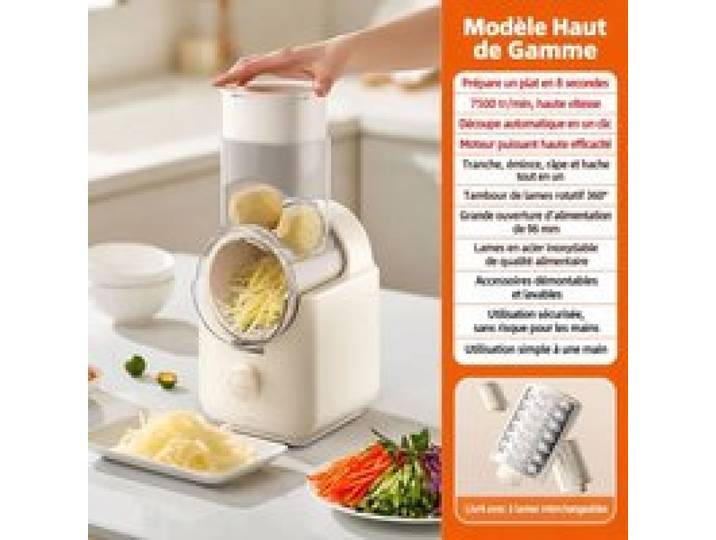 Râpe électrique multifonction pour légumes boîtier ABS 6 lames coupe tranche râper broyer usage domestique cuisine