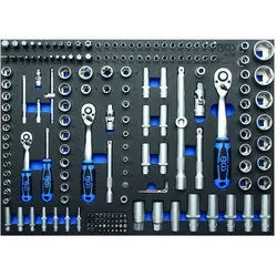 BGS 3/3 Werkstattwageneinlagen: 192-tlg Steckschlüssel-Satz Pro Torque - 4036
