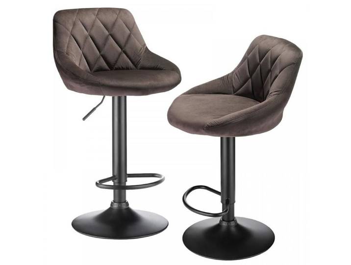 MIPAN Tabouret de Bar Lot de 2 en Velours tabourets de Cuisine Hauteur réglable brun