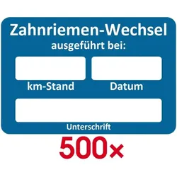 EICHNER 2 Rollen je 250 Kundendienst-Aufkleber »Zahnriemen-Wechsel« blau, 6x4 cm