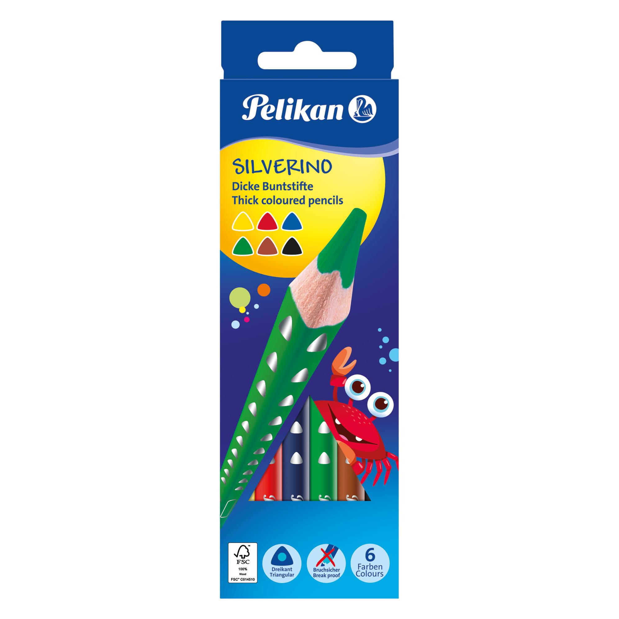 Pelikan Buntstifte triangular Silverino (6x) (700610)
