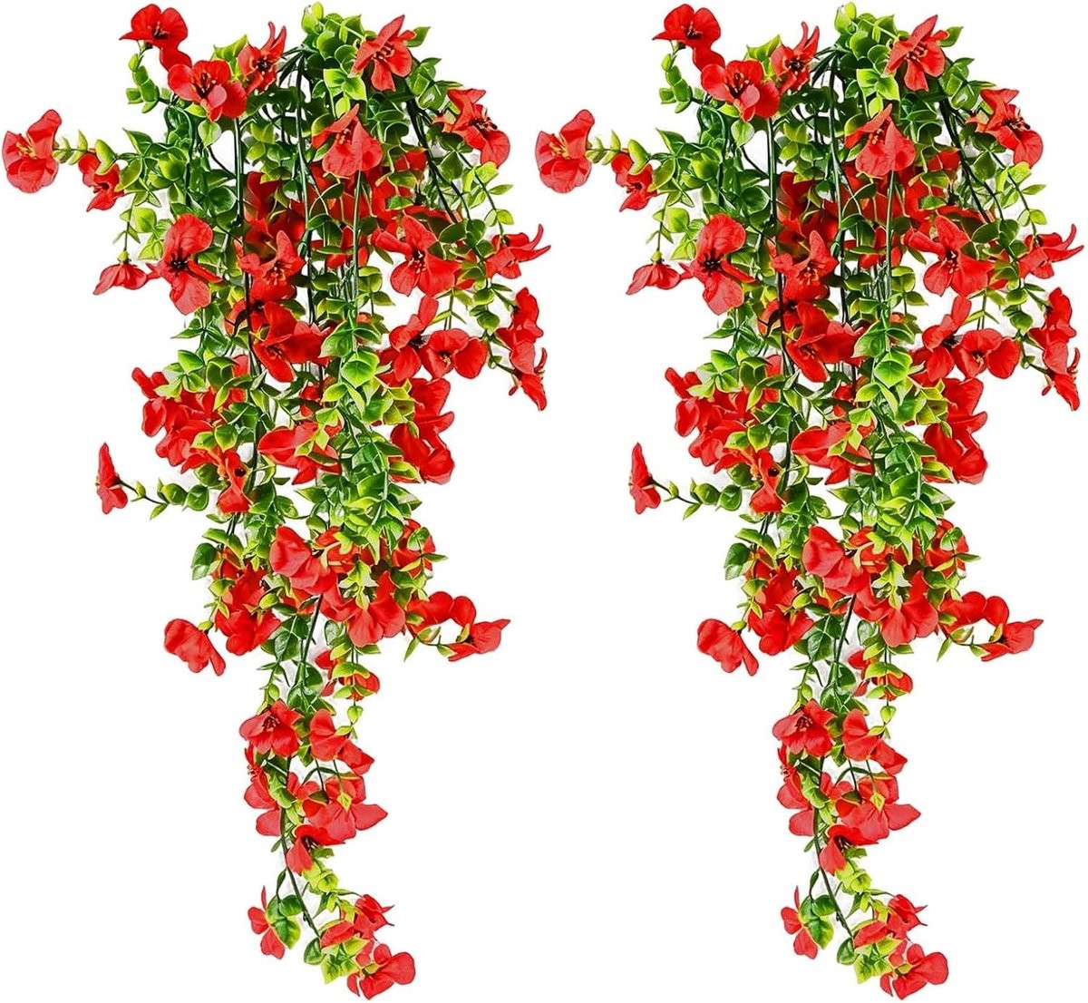 Set van 4 UV-bestendige kunstbloemen voor buiten decoratie voor balkon en tuin