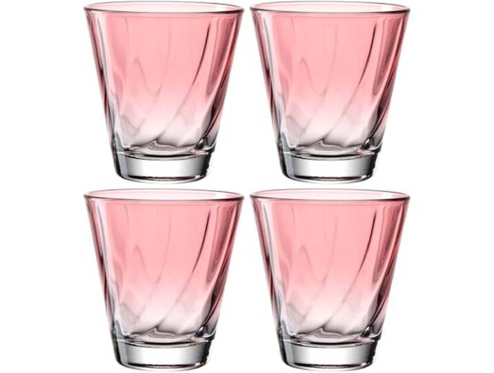 LEONARDO HOME Twist Trinkglas, 4er Set, Rot, 215 ml, Spülmaschinenfest, Konisch, Glas, 9 x 8.5 cm