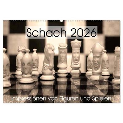 Schach 2026. Impressionen von Figuren und Spielen (Wandkalender 2026 DIN A2 quer), CALVENDO Monatskalender