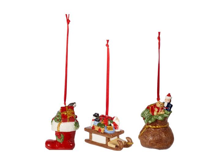 Weihnachtsfigur VILLEROY & BOCH Ornamente Geschenke Nostalgic Ornaments 3er Set bunt , bunt, B:2cm H:2cm T:2cm, Dekofiguren, Weihnachtsfigur
