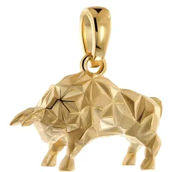 trendor 31063 Stier-Anhänger Origami-Style 925 Silber Vergoldet