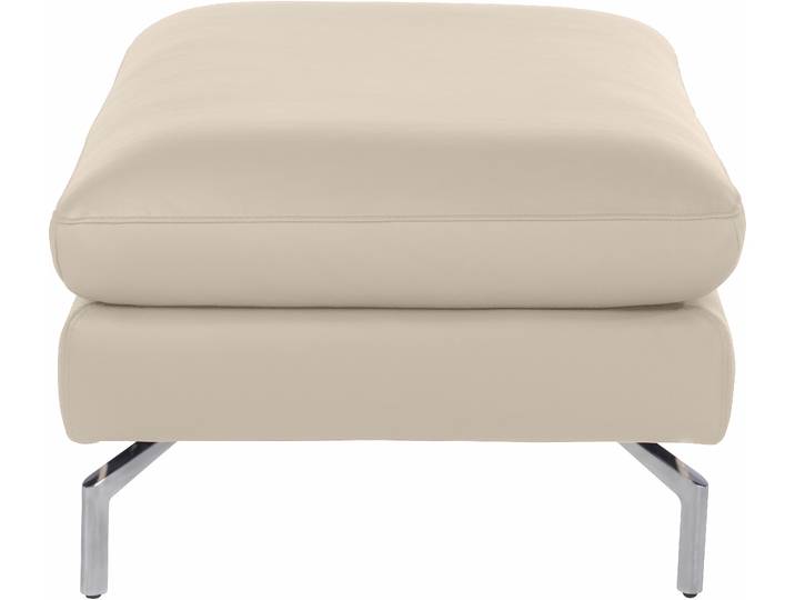 Hocker CALIA ITALIA Dave mit edlem Metallfuss, B/T 95/68cm , grau (fango), B:95cm H:42cm T:68cm, Hocker, Hocker