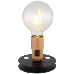 Globo 24020W Johanna Tischleuchte Metall Schwarz Matt, 1X E27