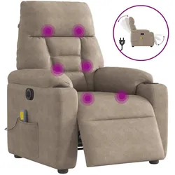 vidaXL, Sessel, Massagesessel Elektrisch Taupe Mikrofasergewebe Massagestuhl Sessel